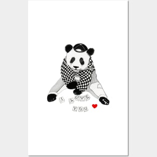 Baby Panda I love you Posters and Art